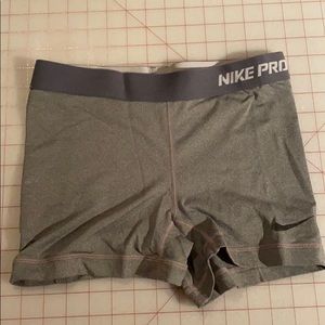 Grey Nike Pro Shorts